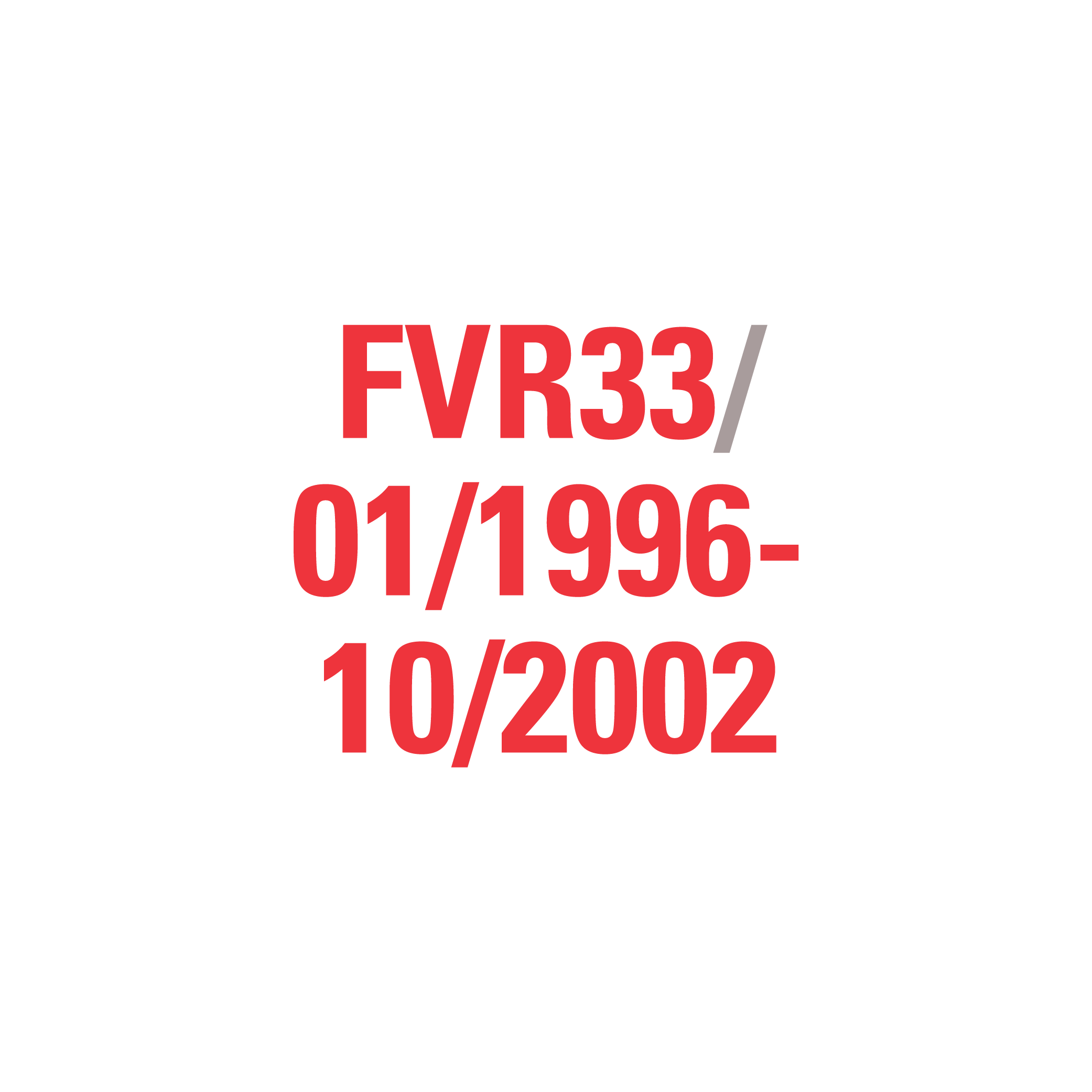 FVR33 01/1996-10/2002